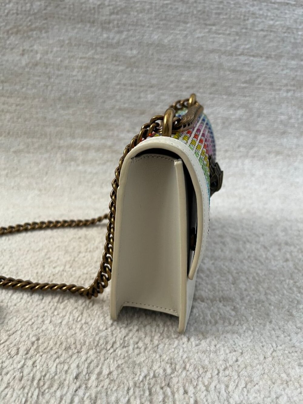 Kurt Geiger London Shoreditch Leather Rainbow Rhinestone Bling Crossbody Bag - Picture 5 of 14